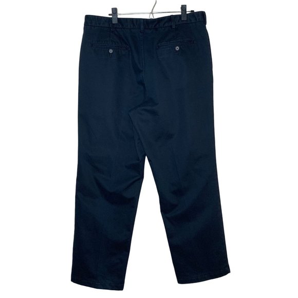 Land's End Relaxed Fit Pleated Front Dress Pants Black Office Uniform Men's 36 - Picture 3 of 6